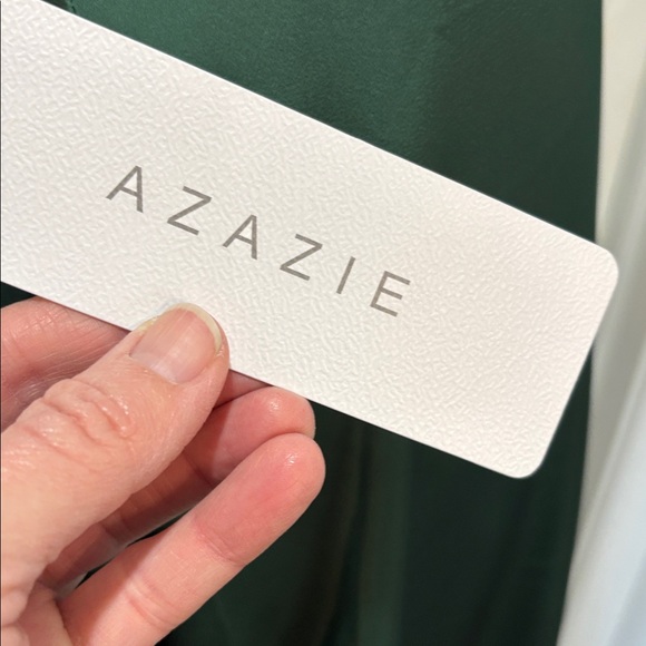 Azazie Clarice sz A18 dark green satin bridesmaid prom formal dress NWT - Picture 10 of 12